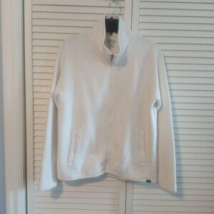 LLBean off white full zip sweatshirt jacket